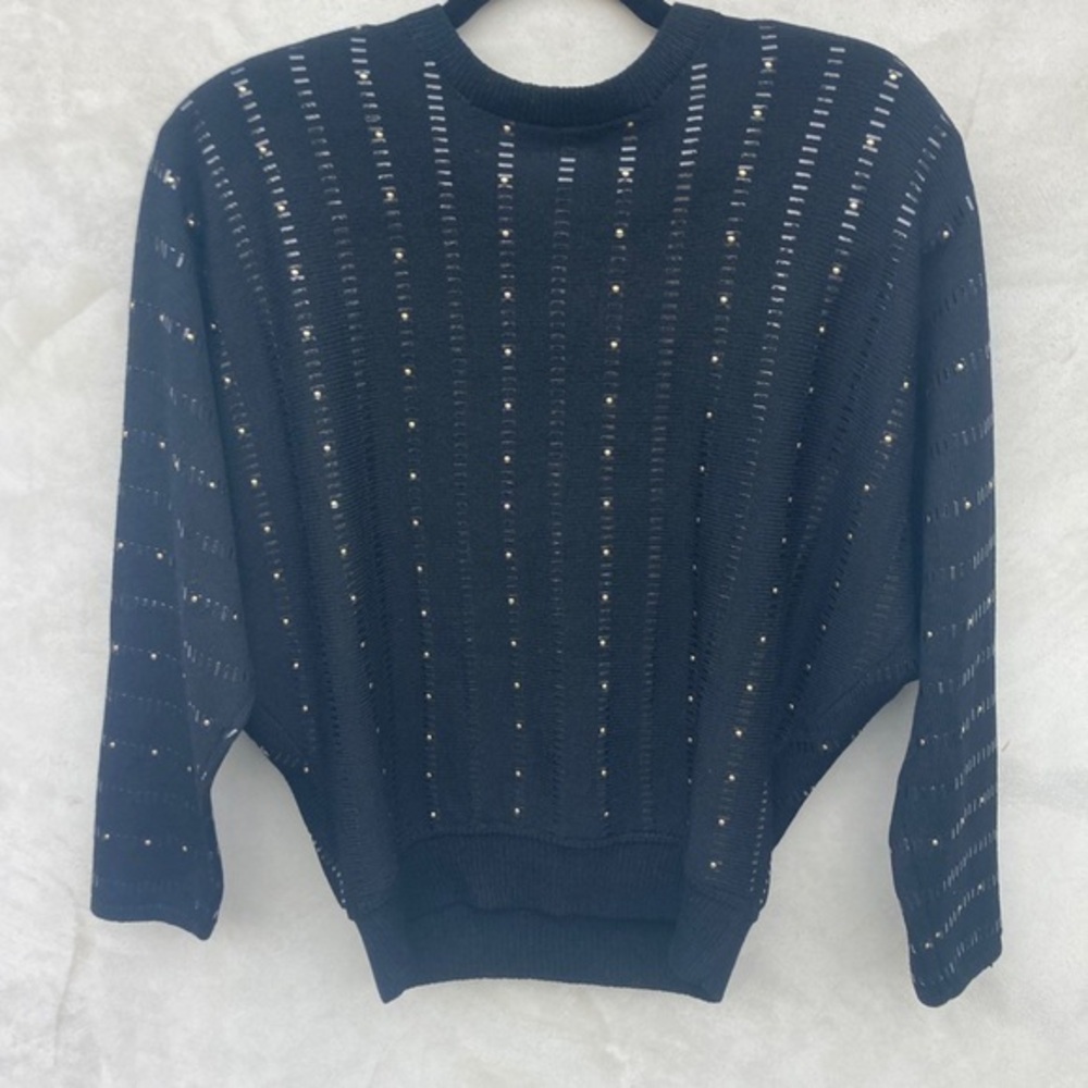 St.John vintage black embellished batwing sweater